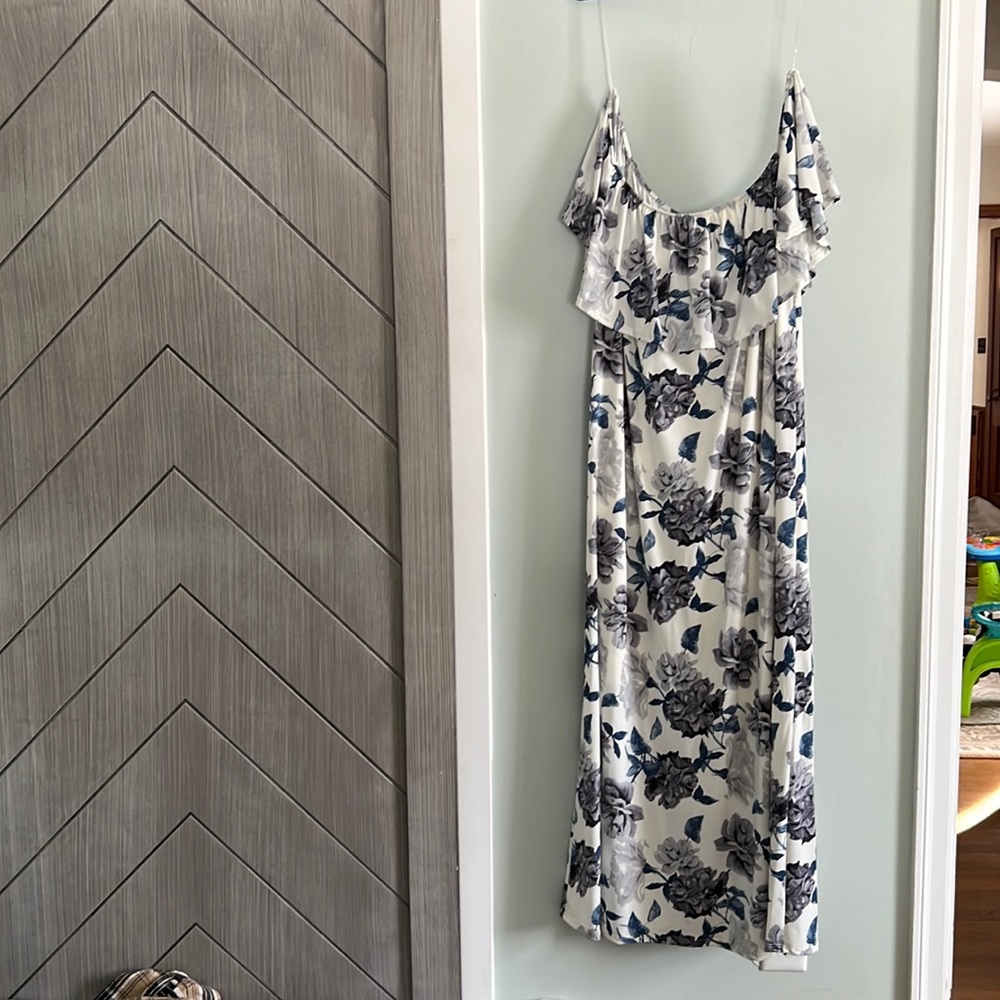 Pink blush maternity maxi dress